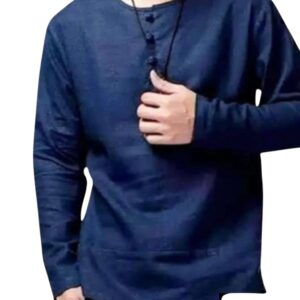 Colour Navy blue Fabric 100%cotton slub