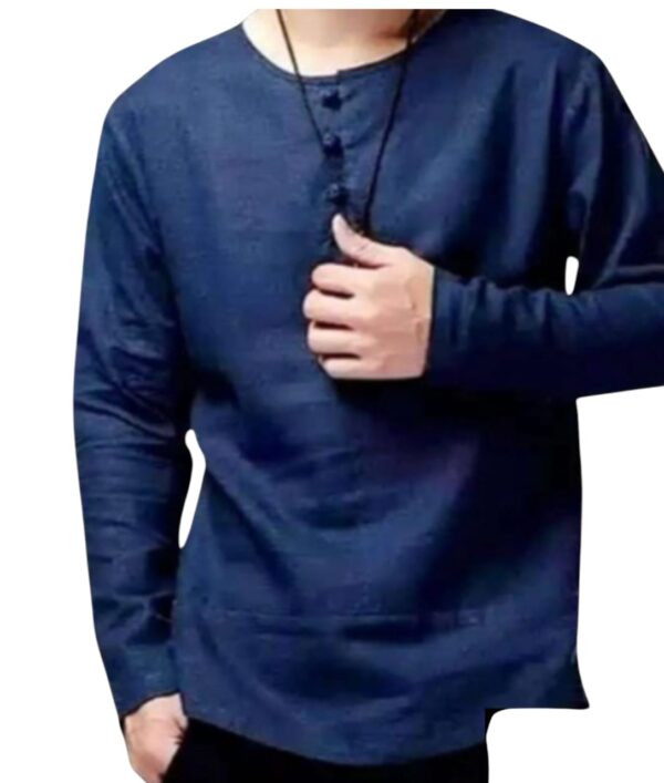 Colour Navy blue Fabric 100%cotton slub