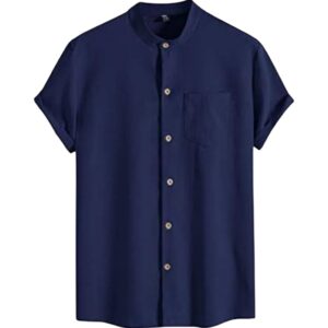Colour Navy blue Fabric 100% cotton Slub